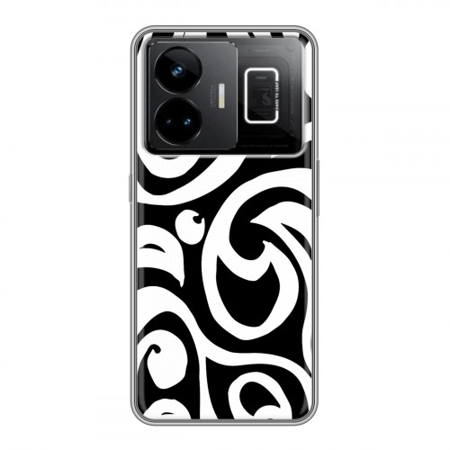 Дизайнерский силиконовый с усиленными углами чехол для Realme GT3 Черно-белые фантазии