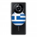 Полупрозрачный дизайнерский пластиковый чехол для Realme 11 Pro флаг греции