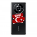 Полупрозрачный дизайнерский пластиковый чехол для Realme 11 Pro Флаг Турции