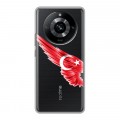 Полупрозрачный дизайнерский силиконовый с усиленными углами чехол для Realme 11 Pro Флаг Турции
