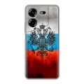 Дизайнерский силиконовый чехол для Tecno Pova 5 4G Российский флаг