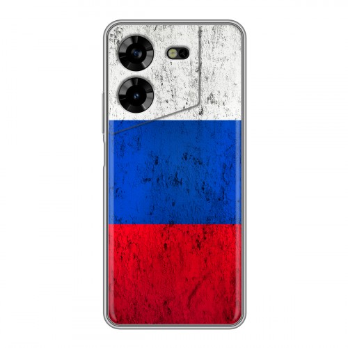 Дизайнерский силиконовый чехол для Tecno Pova 5 4G Российский флаг
