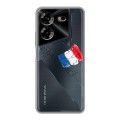 Полупрозрачный дизайнерский пластиковый чехол для Tecno Pova 5 4G Флаг Франции