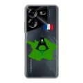 Полупрозрачный дизайнерский пластиковый чехол для Tecno Pova 5 4G Флаг Франции