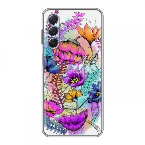 Дизайнерский силиконовый чехол для Samsung Galaxy M54 Цветочная акварель