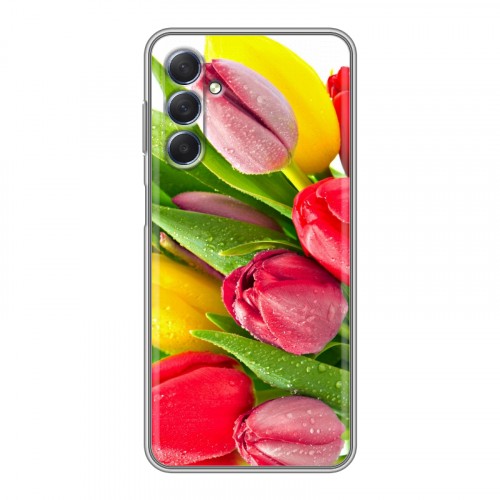 Дизайнерский силиконовый чехол для Samsung Galaxy M54 Тюльпаны