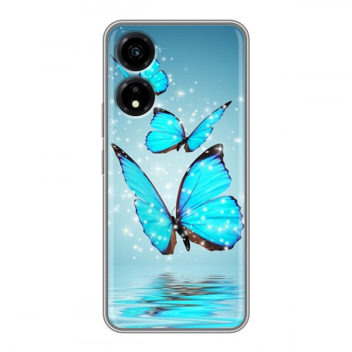 Дизайнерский силиконовый чехол для Huawei Honor X5 Plus Бабочки голубые