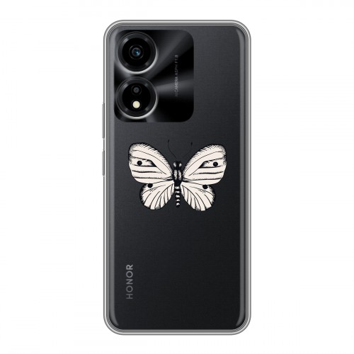 Полупрозрачный дизайнерский пластиковый чехол для Huawei Honor X5 Plus прозрачные Бабочки 