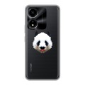 Полупрозрачный дизайнерский пластиковый чехол для Huawei Honor X5 Plus Прозрачные панды - смайлики