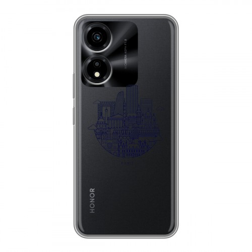 Полупрозрачный дизайнерский силиконовый чехол для Huawei Honor X5 Plus Прозрачные париж