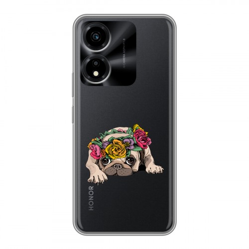 Полупрозрачный дизайнерский пластиковый чехол для Huawei Honor X5 Plus Прозрачные щенки