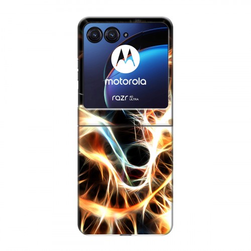 Дизайнерский пластиковый чехол для Motorola Razr 40 Ultra Пламенные животные