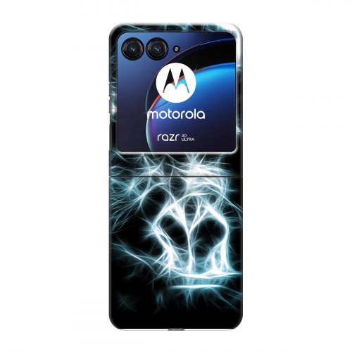 Дизайнерский пластиковый чехол для Motorola Razr 40 Ultra Пламенные животные