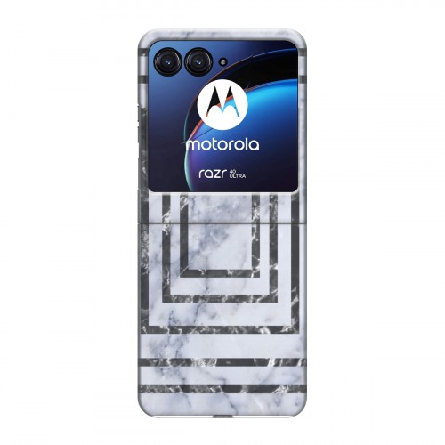Дизайнерский пластиковый чехол для Motorola Razr 40 Ultra Геометрический мрамор