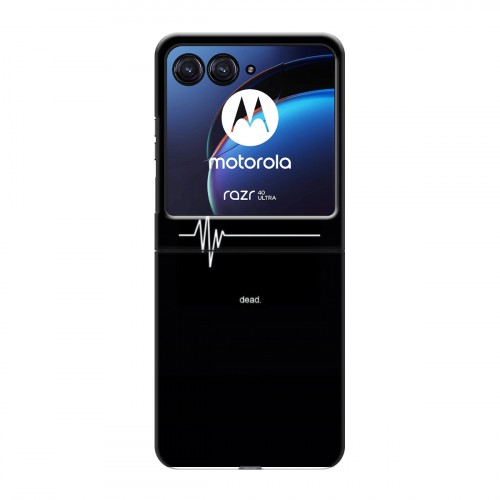 Дизайнерский пластиковый чехол для Motorola Razr 40 Ultra Черно и кратко