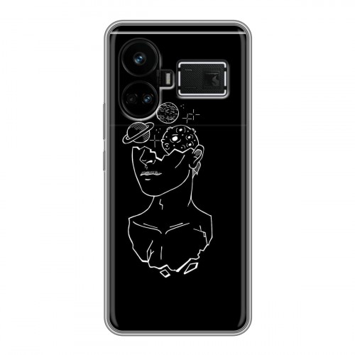 Дизайнерский силиконовый чехол для Realme GT5 Минимализм на черном