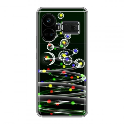 Дизайнерский силиконовый чехол для Realme GT5 Новогодняя елка