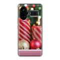 Дизайнерский силиконовый чехол для Realme GT5 Новогодние свечки