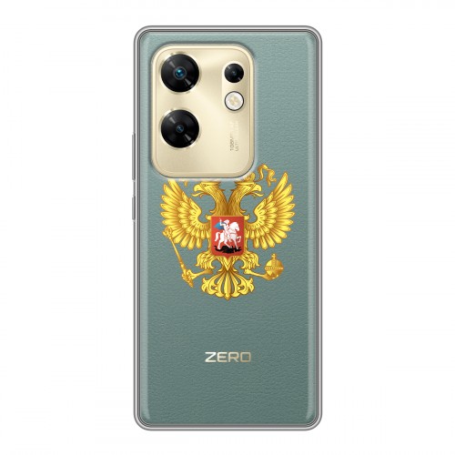 Полупрозрачный дизайнерский силиконовый чехол для Infinix Zero 30 4G Российский флаг