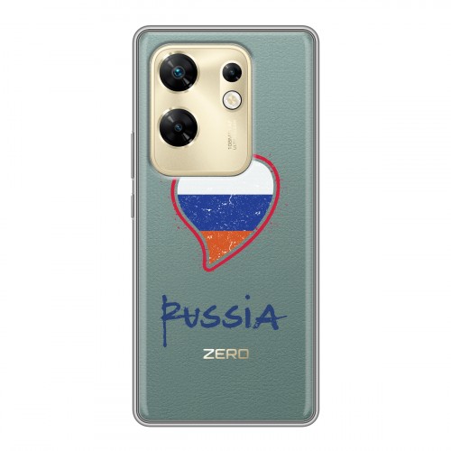 Полупрозрачный дизайнерский пластиковый чехол для Infinix Zero 30 4G Российский флаг