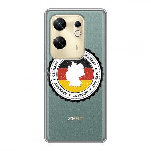 Полупрозрачный дизайнерский пластиковый чехол для Infinix Zero 30 4G Флаг Германии