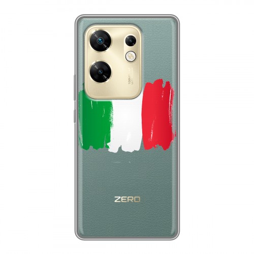 Полупрозрачный дизайнерский силиконовый чехол для Infinix Zero 30 4G Флаг Италии