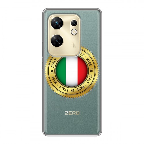 Полупрозрачный дизайнерский пластиковый чехол для Infinix Zero 30 4G Флаг Италии