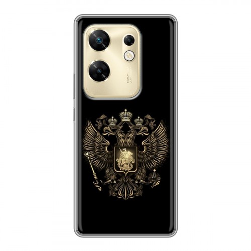 Дизайнерский пластиковый чехол для Infinix Zero 30 4G герб России золотой