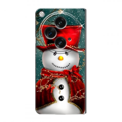 Дизайнерский пластиковый чехол для OPPO Find N3 Снеговики