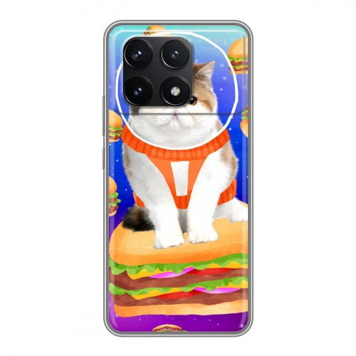 Дизайнерский силиконовый чехол для Xiaomi Redmi K70 5G Космик кошки