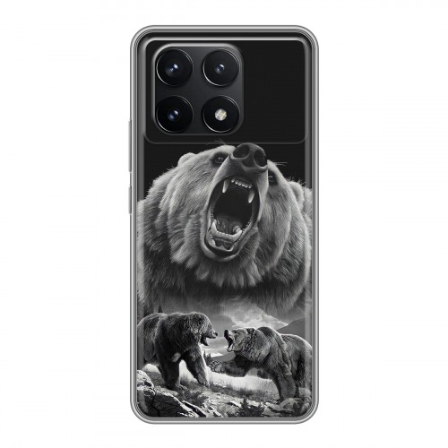 Дизайнерский силиконовый чехол для Xiaomi Redmi K70 5G Схватка медведей