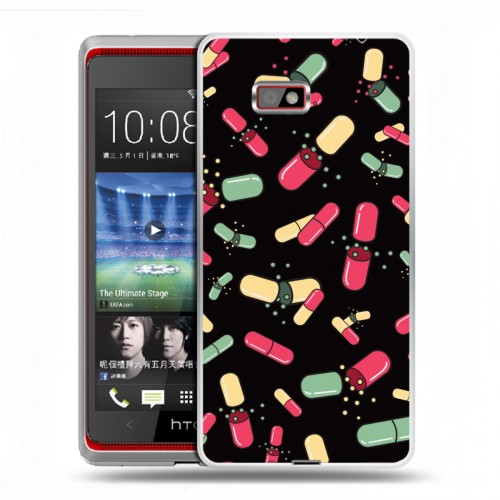 Дизайнерский силиконовый чехол для HTC Desire 600 Разноцветные таблетки