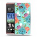 Дизайнерский силиконовый чехол для HTC Desire 600 Причудливые цветы