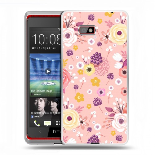 Дизайнерский силиконовый чехол для HTC Desire 600 Причудливые цветы
