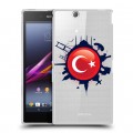 Полупрозрачный дизайнерский пластиковый чехол для Sony Xperia Z Ultra  Флаг Турции