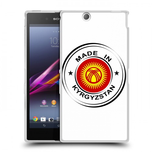 Полупрозрачный дизайнерский пластиковый чехол для Sony Xperia Z Ultra  флаг Киргизии