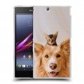 Дизайнерский пластиковый чехол для Sony Xperia Z Ultra  Собака и котенок