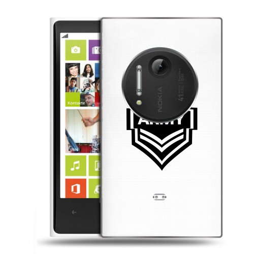 Полупрозрачный дизайнерский пластиковый чехол для Nokia Lumia 1020 Армия
