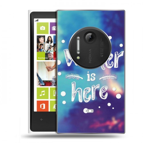 Дизайнерский пластиковый чехол для Nokia Lumia 1020 новогодний принт