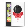 Полупрозрачный дизайнерский пластиковый чехол для Nokia Lumia 1020 Флаг Канады