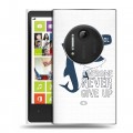 Полупрозрачный дизайнерский пластиковый чехол для Nokia Lumia 1020 Прозрачные акулы
