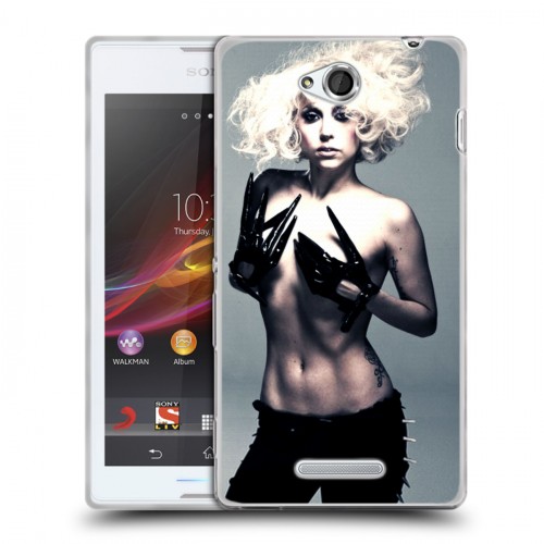 Дизайнерский пластиковый чехол для Sony Xperia C Леди Гага