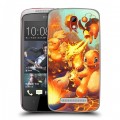 Дизайнерский пластиковый чехол для HTC Desire 500 Pokemon Go