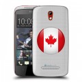 Полупрозрачный дизайнерский пластиковый чехол для HTC Desire 500 Флаг Канады