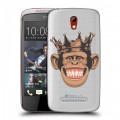 Полупрозрачный дизайнерский пластиковый чехол для HTC Desire 500 Прозрачные обезьяны