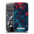 Дизайнерский пластиковый чехол для HTC Desire 500 Размытые краски