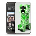 Дизайнерский пластиковый чехол для HTC Desire 700 Minecraft