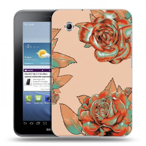 Дизайнерский силиконовый чехол для Samsung Galaxy Tab 2 7.0 Цветочный арт-деко
