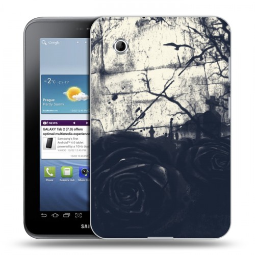Дизайнерский силиконовый чехол для Samsung Galaxy Tab 2 7.0 Цветочные мазки
