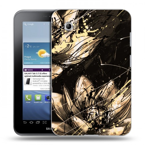 Дизайнерский силиконовый чехол для Samsung Galaxy Tab 2 7.0 Цветочные мазки